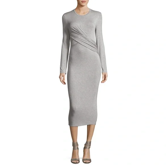 Women's Kendall + Kylie Long Sleeve Twist Dress, Size Small - Grey Women's Kendall + Kylie Long Sleeve Twist Dress, Size Small - Grey